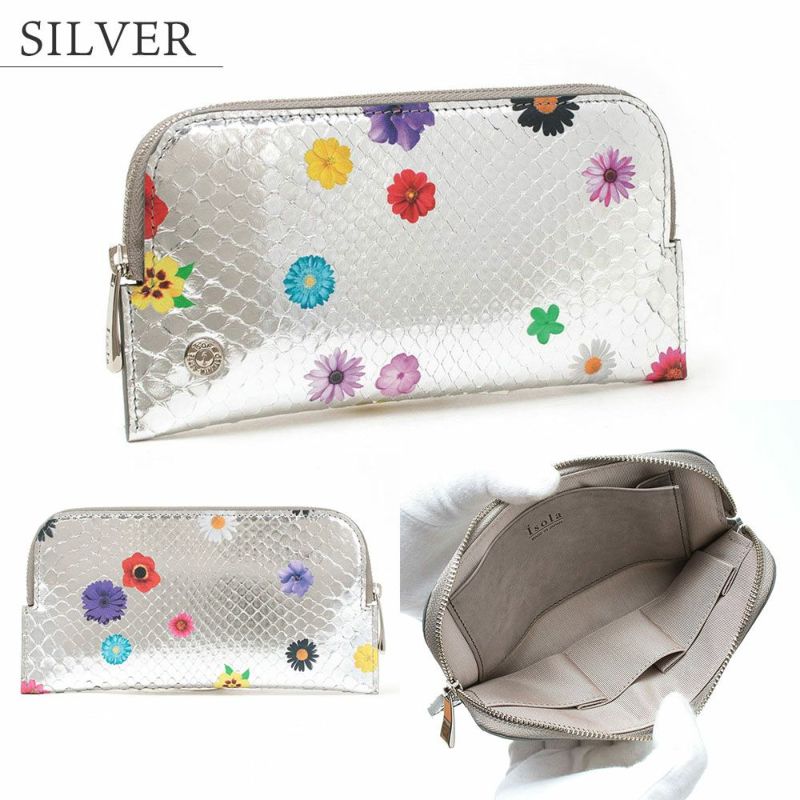 ラミナフィオーレ＿サンタフェ＿パイソン＿蛇革＿薄型長財布＿フラグメント＿シルバー