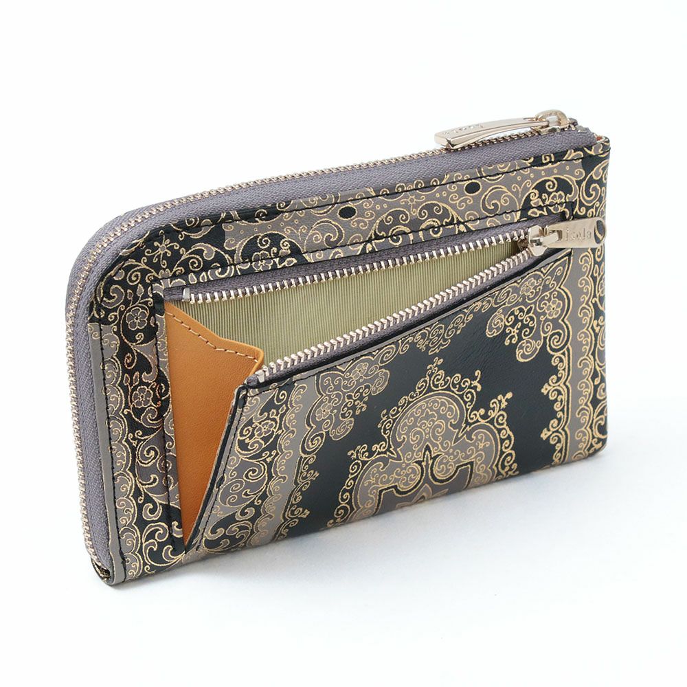 モロッコ＿L字ファスナー中＿コンパクト財布＿ミニ財布＿本革＿ラム革＿ミコノス＿背面ファスナー