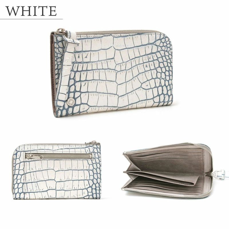 カーリ2＿マチ付きL字ファスナー中＿コンパクト財布＿ミニ財布＿クレタ＿ホワイト