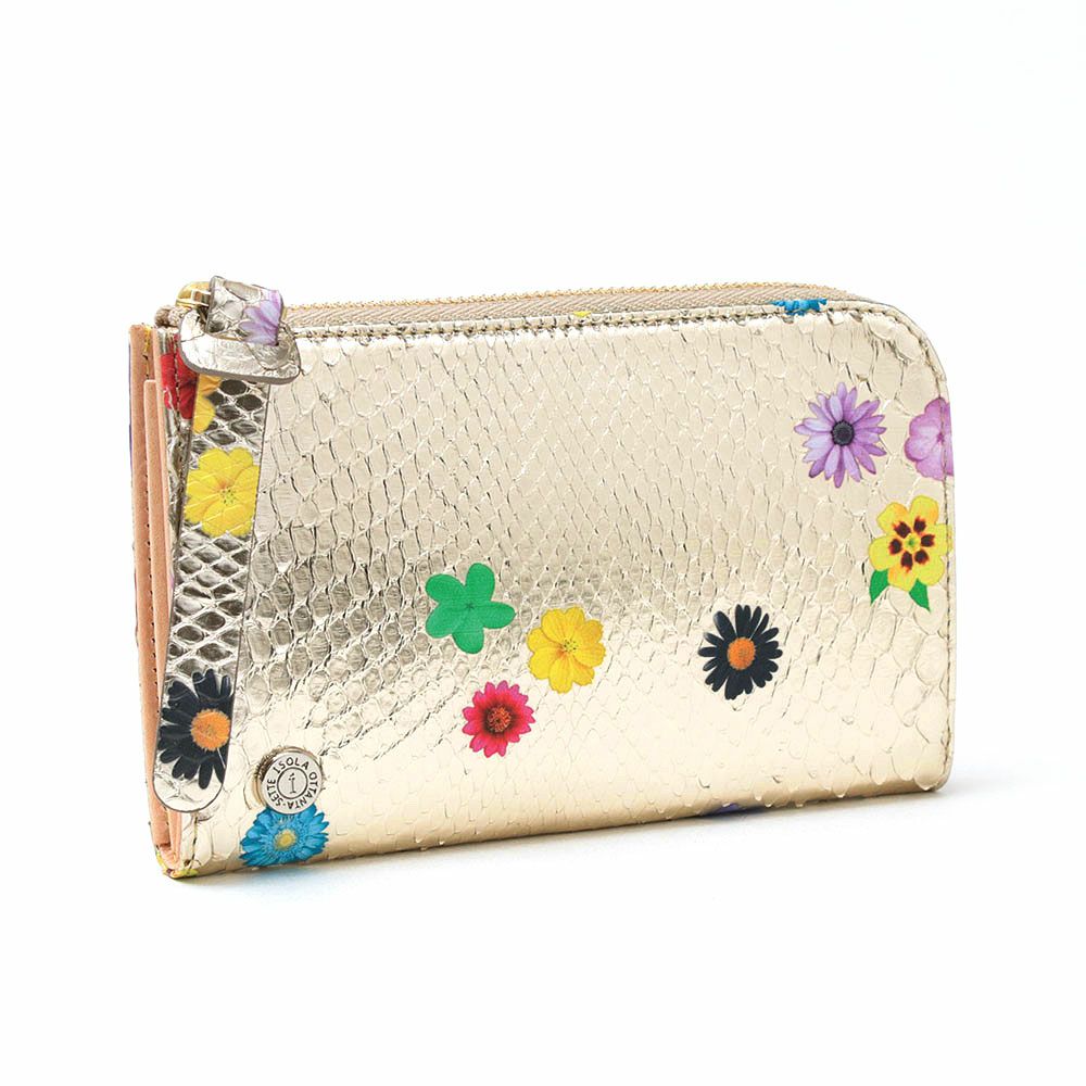 ラミナフィオーレ＿マチ付きL字ファスナー中＿コンパクト財布＿ミニ財布＿蛇革＿クレタ＿正面