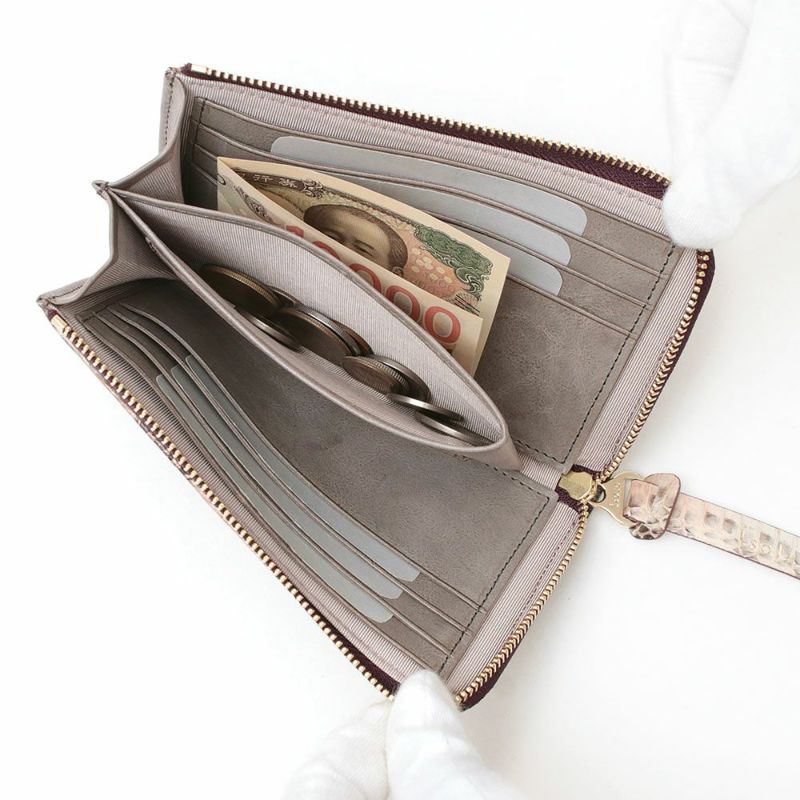 ラディアータ＿マチ付きL字ファスナー中＿コンパクト財布＿クレタ＿中身