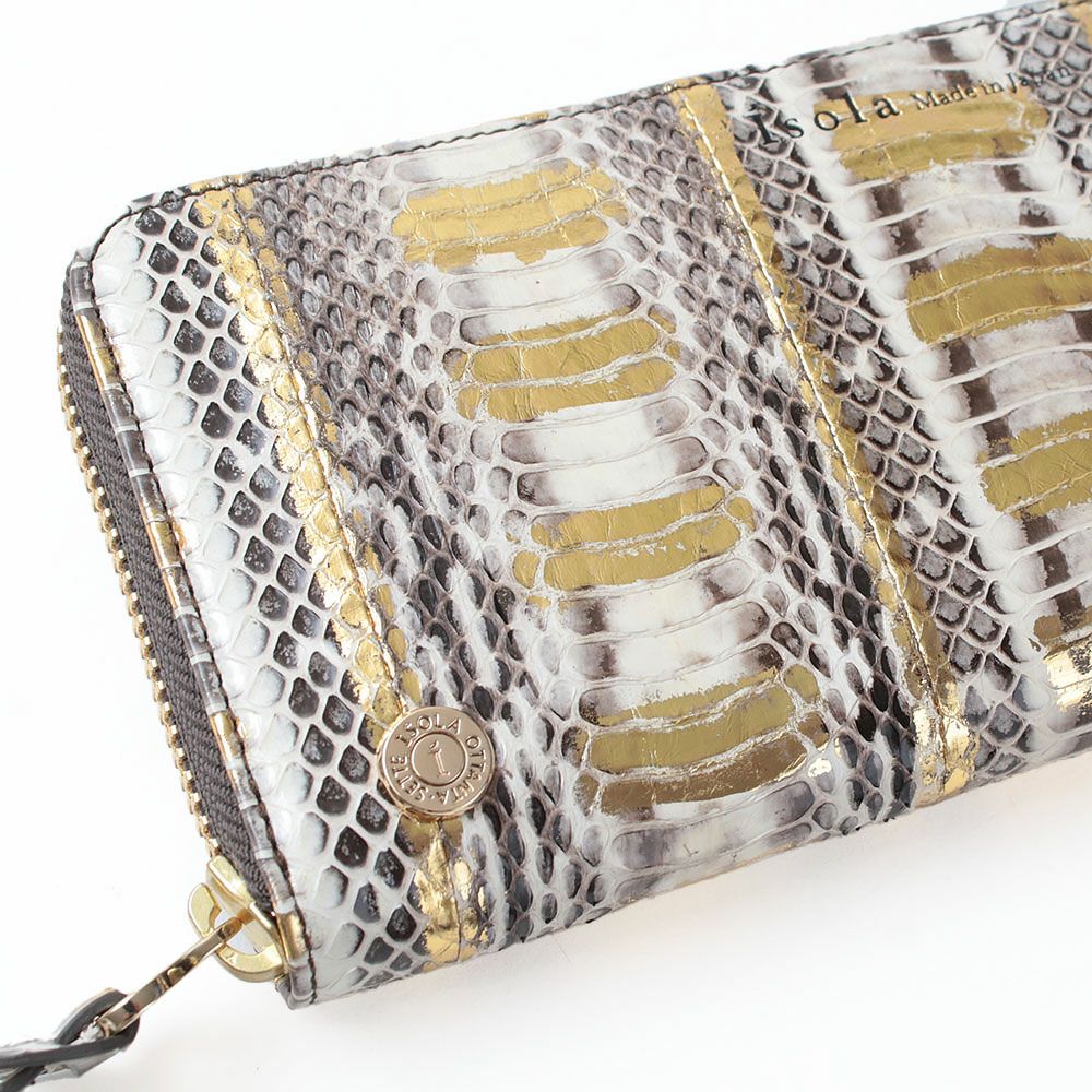 ラディアータ＿スリムラウンドファスナー＿長財布＿サリーナ＿パイソン＿革