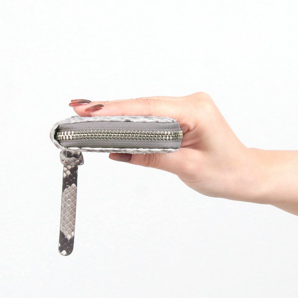 マットパイソン＿スリムラウンドファスナー＿薄型長財布＿サリーナ＿サイド