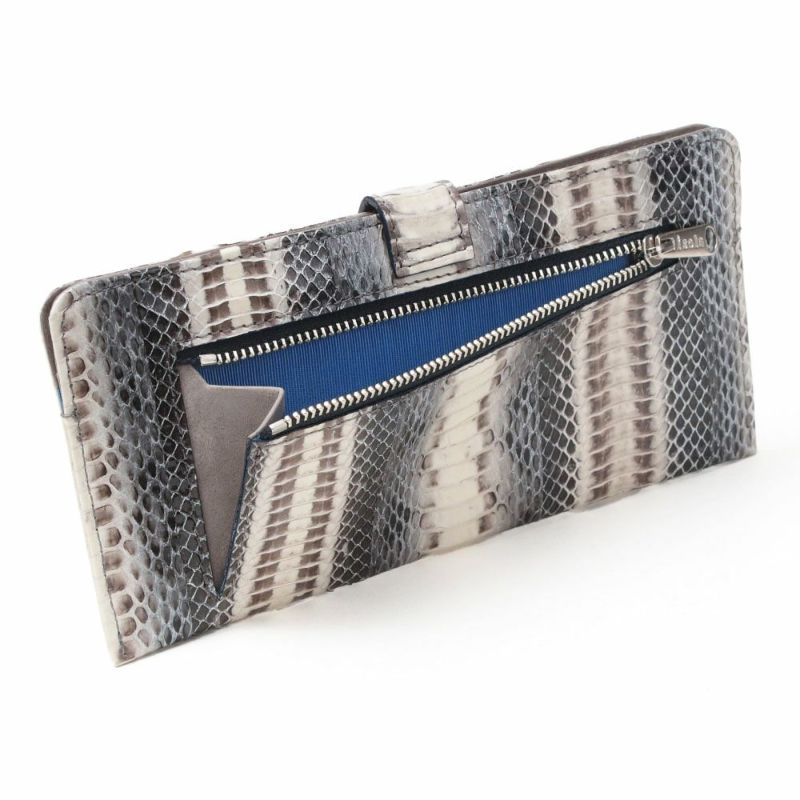 ラディアータ＿スリムウォレット＿スマートウォレット＿薄型長財布＿コンパクト長財布＿蛇革＿メノルカ＿背面ファスナー