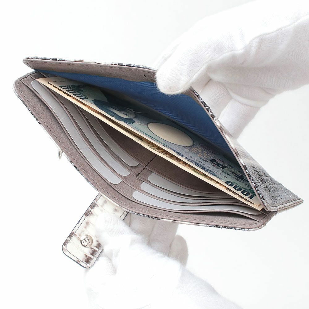 ラディアータ＿スリムウォレット＿スマートウォレット＿薄型長財布＿コンパクト長財布＿蛇革＿メノルカ＿内側