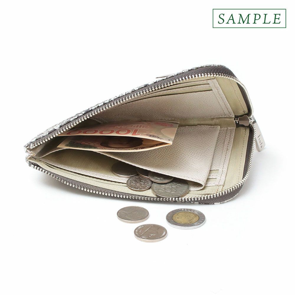 単品＿ミコノス＿L字ファスナー中＿コンパクト財布＿パイソン＿蛇＿中身