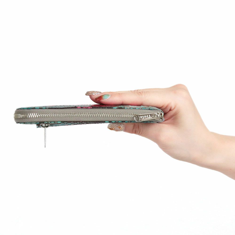 単品＿ミコノス＿L字ファスナー中＿コンパクト財布＿パイソン＿蛇＿サイド