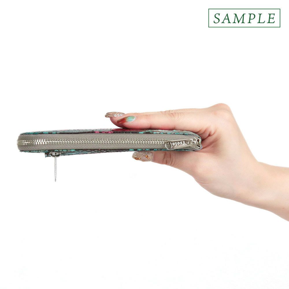 単品＿限定＿ミコノス＿L字ファスナー中＿コンパクト財布＿パイソン＿蛇＿サイド